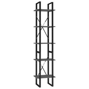 vidaXL 5-tasoinen Kirjahylly harmaa 40x30x175 cm tekninen puu