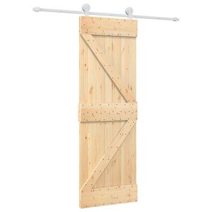 vidaXL Liukuovi 70 x 210 cm Massiivinen m&auml;nty (k&auml;sittelem&auml;t&ouml;n)