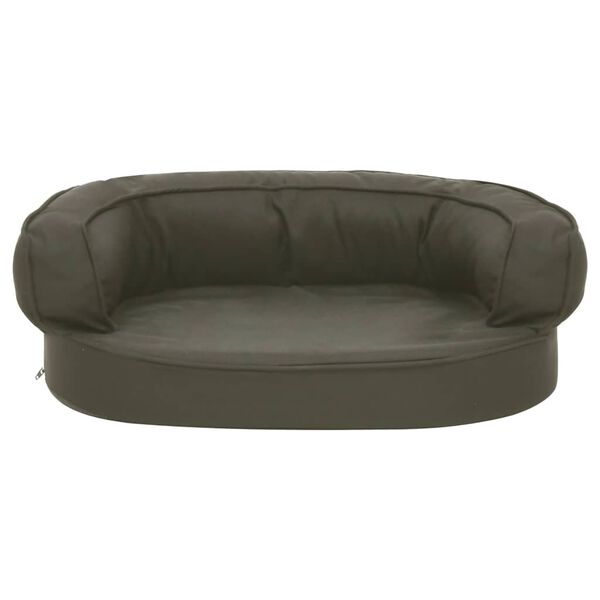 vidaXL Ergonominen koiransängyn patja 60x42 cm pellavatyyli tummanharm