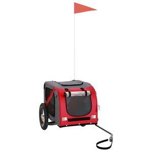 vidaXL Lemmikinkuljetusk&auml;rry polkupy&ouml;r&auml;&auml;n punaharmaa kangas ja rauta