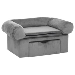 vidaXL Koiran sohva vetolaatikolla harmaa 75x50x38 cm plyysi