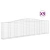 vidaXL Kaarevat kivikorit 9 kpl 400x30x100/120 cm galvanoitu rauta