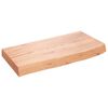 vidaXL Sein&auml;hylly vaaleanruskea 60x30x(2-6) cm k&auml;sitelty t&auml;ystammi