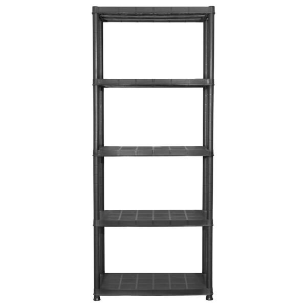 vidaXL Varastohylly 5-tasoinen musta 71x38x170 cm muovi