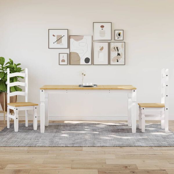 vidaXL Ruokap&ouml;yt&auml; Corona valkoinen 160x80x75 cm t&auml;ysi m&auml;nty