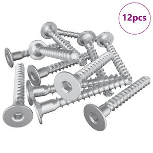 vidaXL Confirmat-ruuvit 12 pcs Hopea Metalli