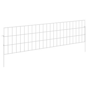 vidaXL Puutarha-aita, jossa on paalut 48 kpl 115 x 30 cm Hopea