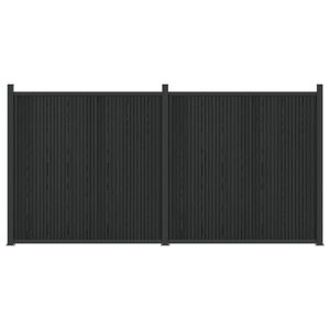 vidaXL Aitapaneeli 2 kpl 355 x 186,5 cm WPC ja alumiini Musta