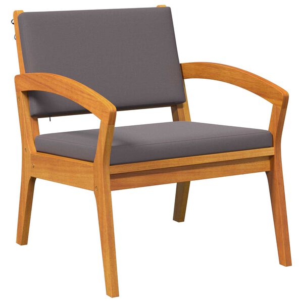 vidaXL Puutarhan Tuoli tyynyllä 2 pcs Ruskea Täysi Akaasiapuu