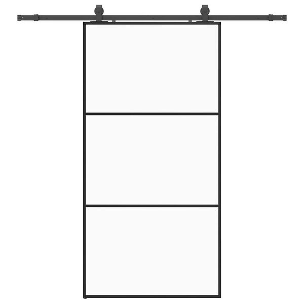 vidaXL liukuovi laitteistosarjalla musta 102x205 cm ESG lasi