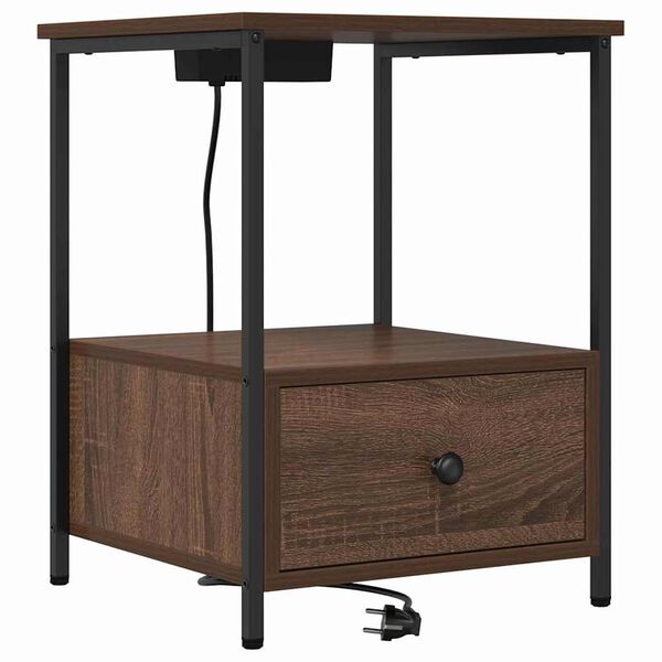 vidaXL Y&ouml;p&ouml;yt&auml;kaappi Ruskea tammi 42 x 41 x 56 cm Tekninen puu