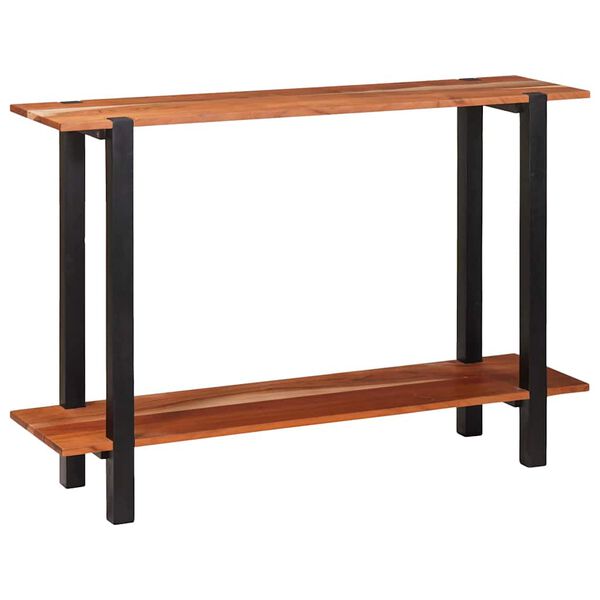 vidaXL Konsolip&ouml;yt&auml; hyllyll&auml; Ruskea ja musta 110 x 30 x 75 cm