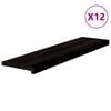 vidaXL Askelmat 12 kpl ruskeanmusta 100x25x2 cm t&auml;ysi tammi