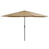 vidaXL Aurinkovarjo metallitolpalla 390 cm taupe