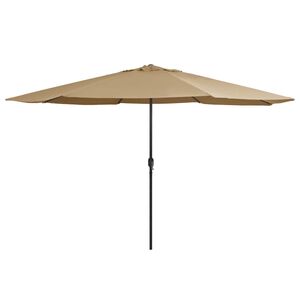vidaXL Aurinkovarjo metallitolpalla 390 cm taupe