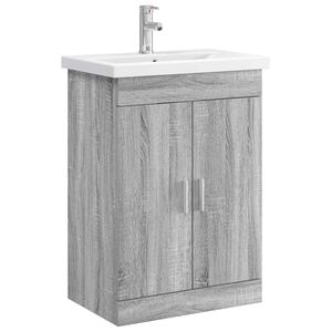 vidaXL Kylpyhuonekalustesetti Harmaa Sonoma 61 x 40 x 84,5 cm