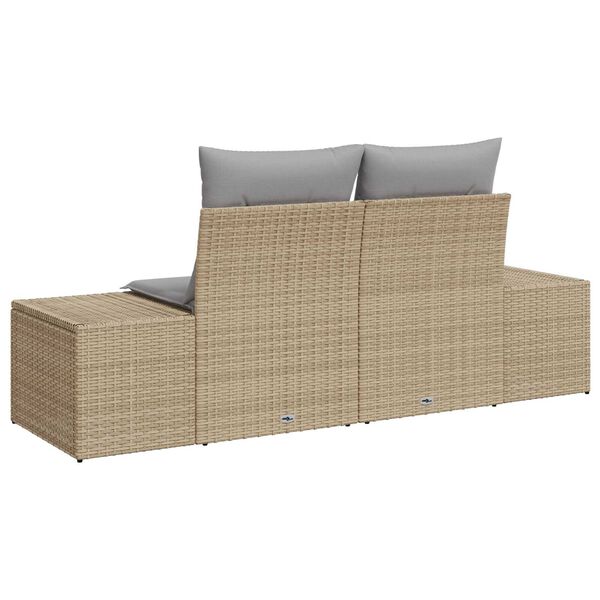 vidaXL Puutarhasohva Beige 123 x 62 x 69 cm polyrottinki