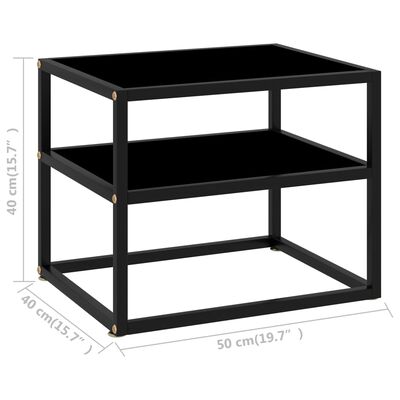 vidaXL Konsolipöytä musta 50x40x40 cm karkaistu lasi