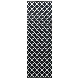vidaXL Mattojuoksija LESAKA Musta ja valkoinen 50 x 250 cm