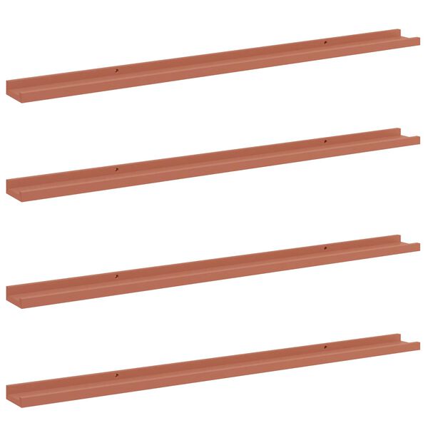 vidaXL Sein&auml;hylly hyllyll&auml; 4 pcs Punainen 115 x 9 x 3 cm Tekninen puu