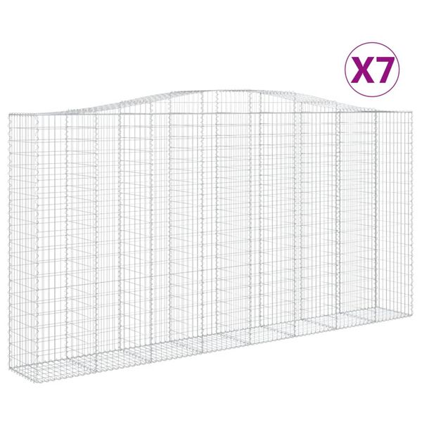 vidaXL Kaarevat kivikorit 7 kpl 400x50x200/220 cm galvanoitu rauta