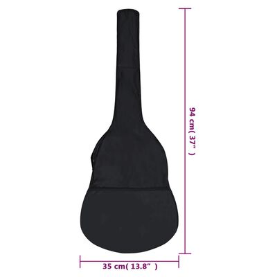 vidaXL Kitaralaukku 3/4 klassiselle kitaralle musta 94x35 cm kangas