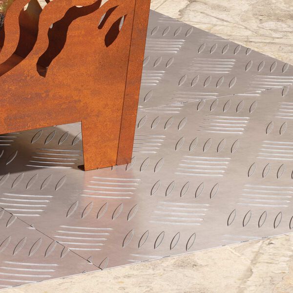 vidaXL Portaan askelma Suorakaide 4 pcs Hopea 50 x 40 cm Alumiini