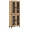 vidaXL Korkea kaappi 2 pcs Artisan tammi Puurakenteinen ja lasi