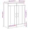vidaXL Seinälle asennettava kaappi Musta tammi. 69,5 x 34 x 90 cm