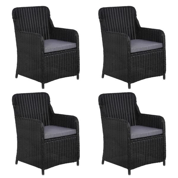 vidaXL 5-osainen Ulkoruokailuryhm&auml; musta