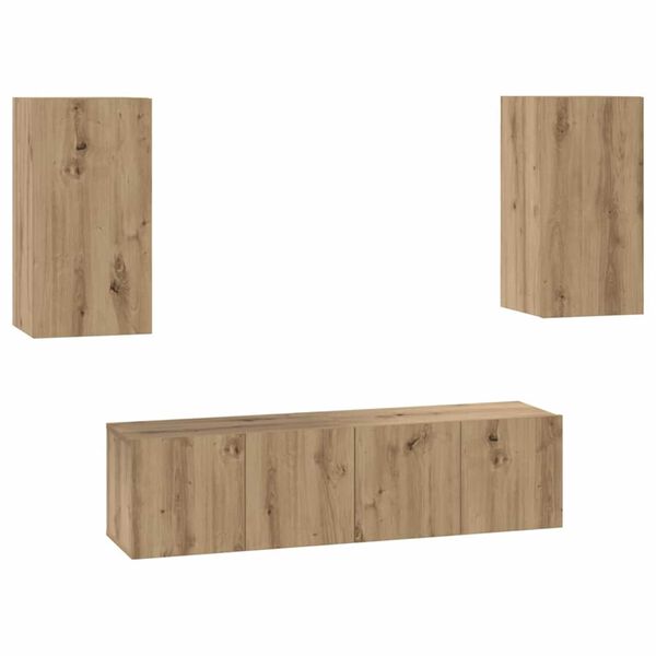 vidaXL TV-tasosetti 4 pcs artesaani tammi 60 x 30 x 30 cm Tekninen puu