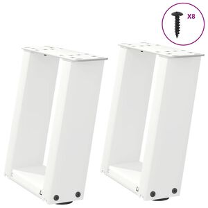 vidaXL Sohvap&ouml;yd&auml;n jalat U-muotoiset 2 kpl valkoinen 30x(30-31) cm ter&auml;s