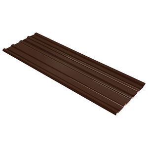 vidaXL Kattopaneeli 12 kpl Ruskea 129 x 45 cm Galvanoitu ter&auml;s
