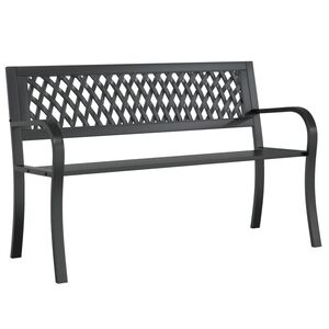 vidaXL Puutarhapenkki musta 120 cm ter&auml;s