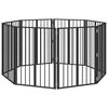 vidaXL Koiraportti 8 pcs Musta 60 x 80 cm Galvanoitu ter&auml;s