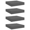vidaXL Kelluvat sein&auml;hyllyt 4kpl korkeakiilto harmaa 23x23,5x3,8cm MDF