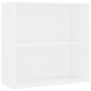 vidaXL 2-kerroksinen kirjakaappi valkoinen 80x30x76,5 cm tekninen puu