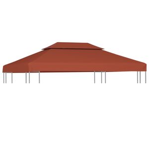 vidaXL Huvimajan katto 2 kerrosta 310 g / m&sup2; 4x3 m terrakotta