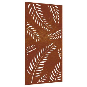 vidaXL Puutarhasein&auml;koriste 105x55 cm corten ter&auml;s lehtikuvio