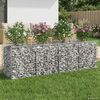vidaXL Gabion Kohotettu Peti Hopea 200 x 50 x 60 cm Galvanoitu ter&auml;s