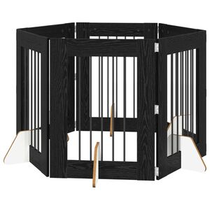 vidaXL Koiraportti jaloilla 6 pcs Musta tammi 60 x 80 cm Tekninen puu