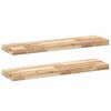 vidaXL Kelluvat hyllyt 2 kpl 80x20x4 cm k&auml;sittelem&auml;t&ouml;n massiivipuu akaasia