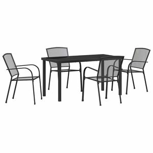 vidaXL Piharuokailu setti 5 pcs Antrasiitti Jauhemaalattu Ter&auml;s