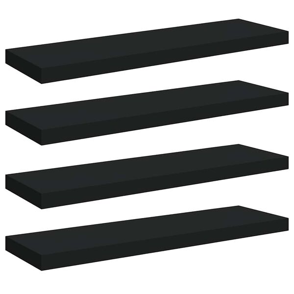 vidaXL Kelluvat sein&auml;hyllyt 4 kpl musta 80x23,5x3,8 cm MDF