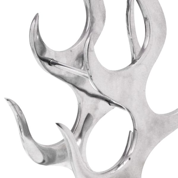 vidaXL Alumiininen viiniteline 'liekki' 9 pullolle Hopea