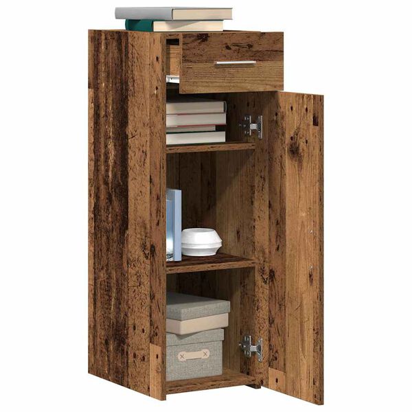 vidaXL Sivupöytä laatikon kanssa Vanha puu 30 x 42,5 x 93 cm