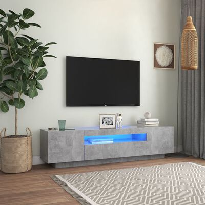 vidaXL TV-taso LED-valoilla betoninharmaa 160x35x40 cm