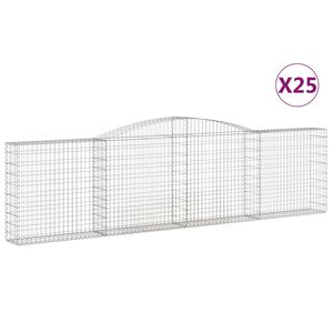 vidaXL Kaarevat kivikorit 25 kpl 400x30x100/120 cm galvanoitu rauta