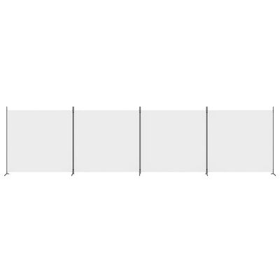 vidaXL 4-paneelinen Tilanjakaja valkoinen 698x180 cm kangas