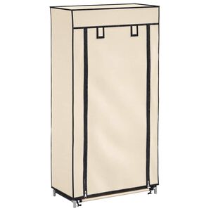 vidaXL Kenk&auml;kaappi suojalla kerma 58x28x106 cm kangas